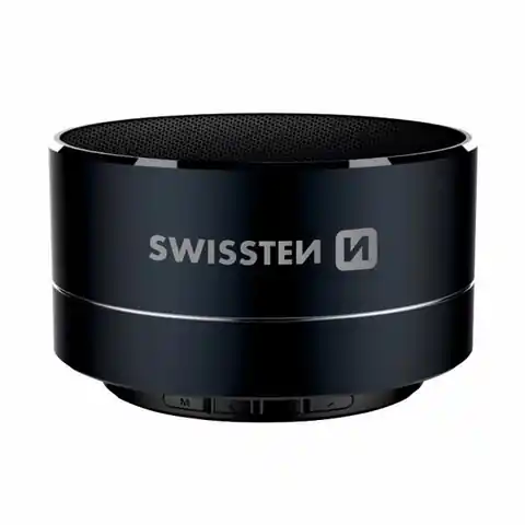 ⁨SWISSTEN Głośnik bluetooth i-METAL, 3W, czarny, regulacja głośności, metalowy⁩ w sklepie Wasserman.eu