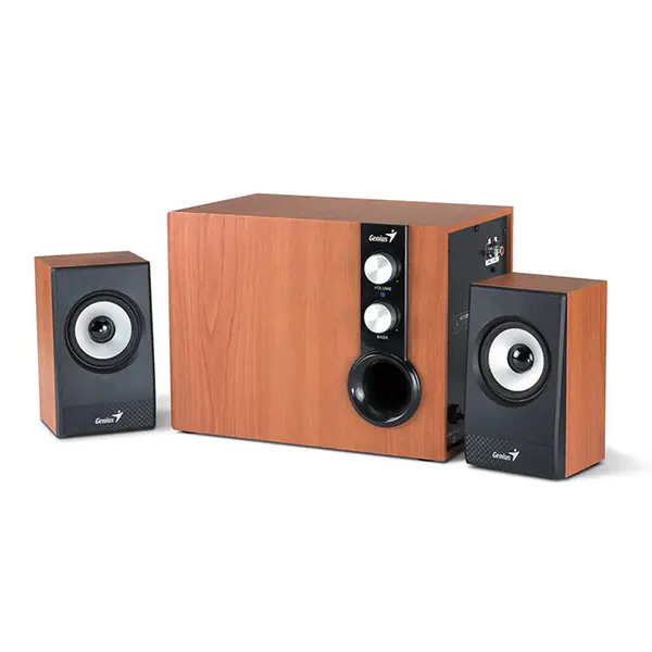 ⁨Genius Speakers SW-HF 2.1 1205 v2, 2.1, 36W, brown-black, volume control, wooden, Subwoofer⁩ at Wasserman.eu