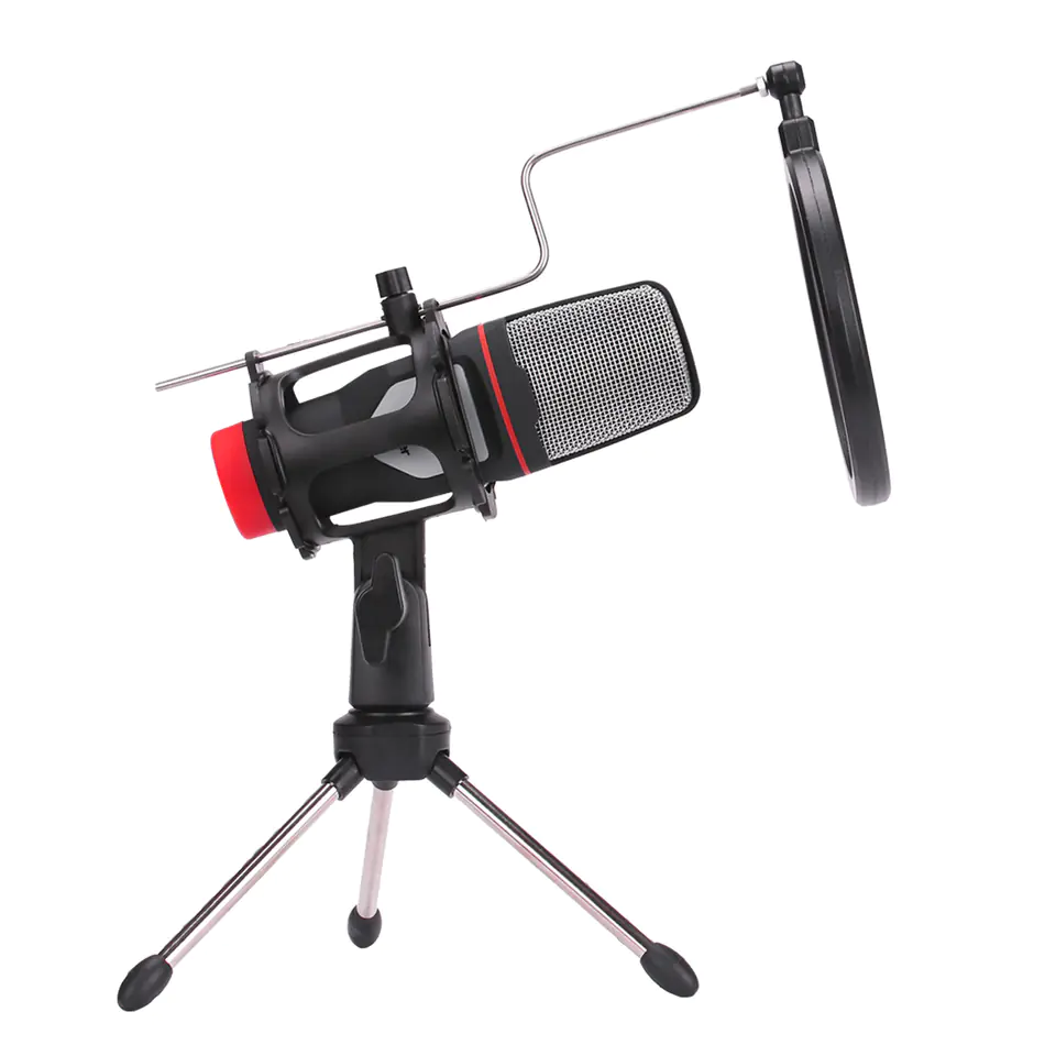 ⁨Marvo, streaming microphone, MIC-02, non-volume control, black, with tripod⁩ at Wasserman.eu