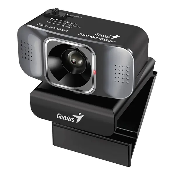 ⁨Genius kamera web Full HD FaceCam Quiet, 1920x1080, USB 2.0, czarna, Windows 7 a vyšší, FULL HD, 30 FPS⁩ w sklepie Wasserman.eu