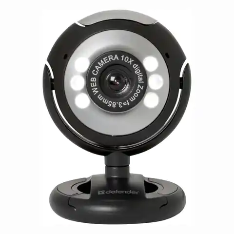⁨Defender Web kamera C-110, 0.3 Mpix, USB 2.0, czarno-szara, na notebook/LCD⁩ w sklepie Wasserman.eu