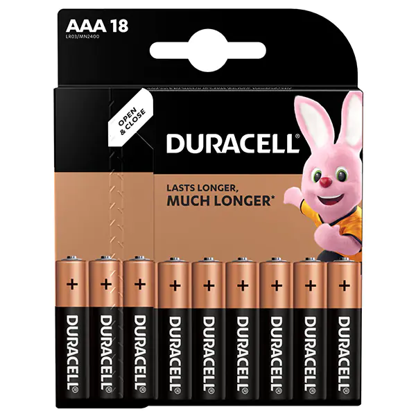 ⁨Bateria alkaliczna, AAA (LR03), AAA, 1.5V, Duracell, blistr, 18-pack, 42326, Basic⁩ w sklepie Wasserman.eu