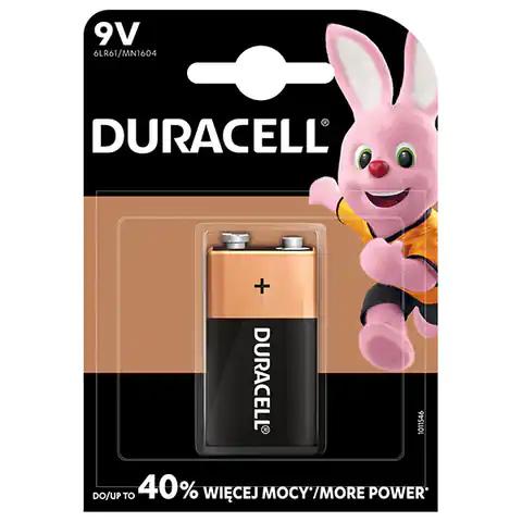 ⁨Bateria alkaliczna, 6LF22, 9V, Duracell, blistr, 1-pack, 42343, Basic⁩ w sklepie Wasserman.eu