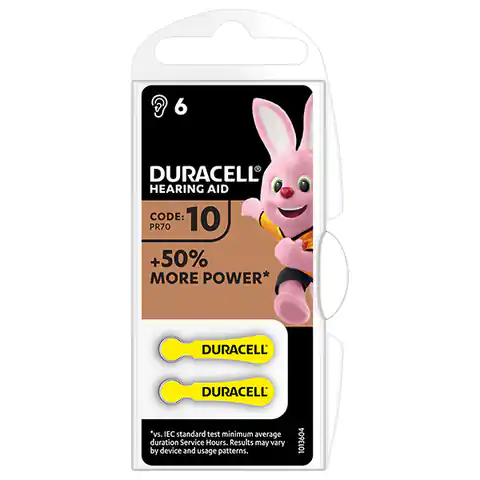 ⁨Bateria cynkowo-powietrzna., do aparatów słuchowych, Duracell, blistr, 6-pack, 42431⁩ w sklepie Wasserman.eu