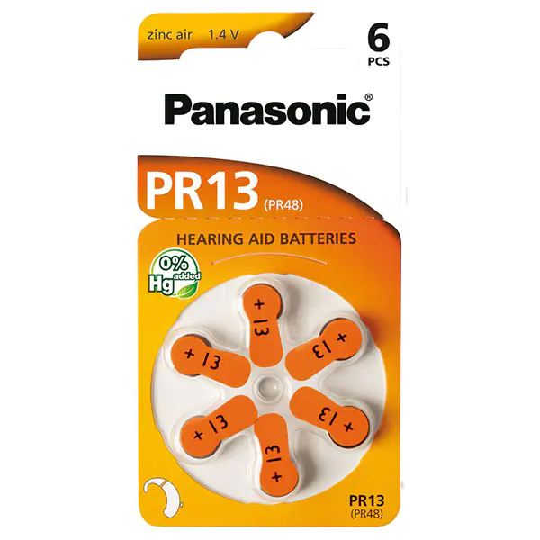 ⁨6 pcs. Panasonic PR-13HEP hearing battery. (1LM)⁩ at Wasserman.eu
