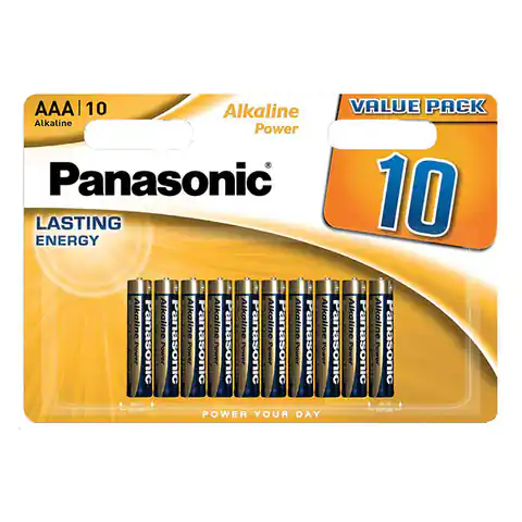 ⁨Bateria alkaliczna, AAA (LR03), AAA, 1.5V, Panasonic, blistr, 10-pack, Bronze, Alkaline power⁩ w sklepie Wasserman.eu