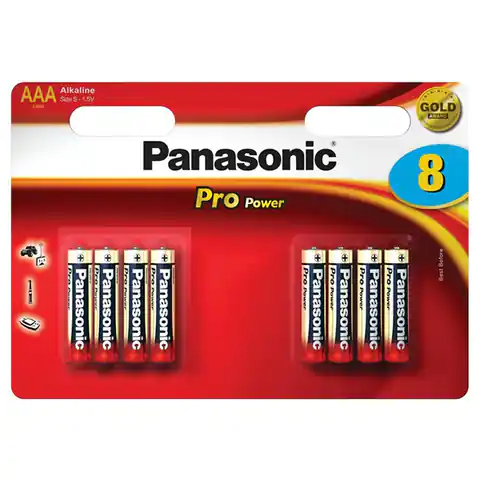 ⁨Bateria alkaliczna, AAA, 1.5V, Panasonic, blistr, 8-pack, 265949, Pro Power⁩ w sklepie Wasserman.eu