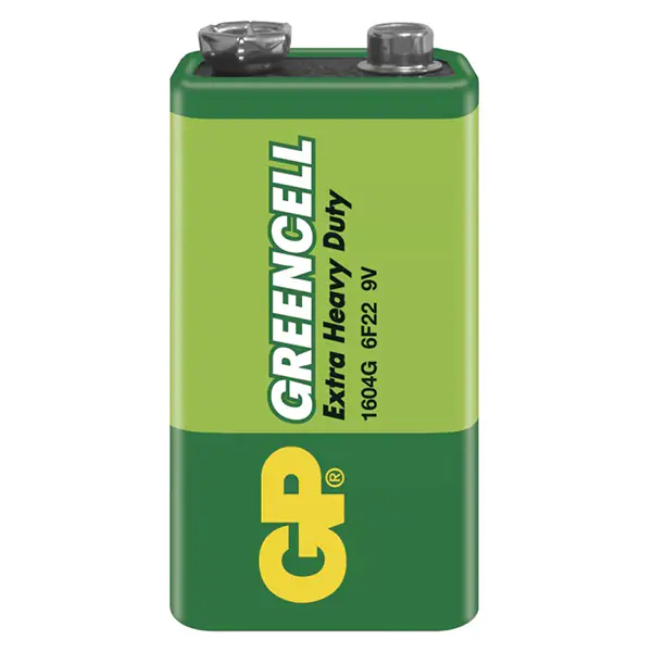 ⁨Bateria cynkowo-węglowa, 9V (6F22), 9V (6F22), 9V, GP, folia, 1-pack, Greencell⁩ w sklepie Wasserman.eu