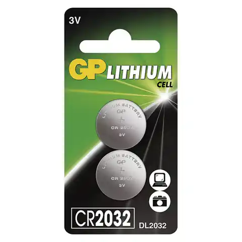 ⁨Lithium battery, CR2032, 3V, GP, blister, 2-pack⁩ at Wasserman.eu