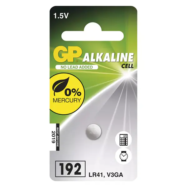 ⁨Alkaline battery, LR41, 1.5V, GP, blister, 1-pack⁩ at Wasserman.eu