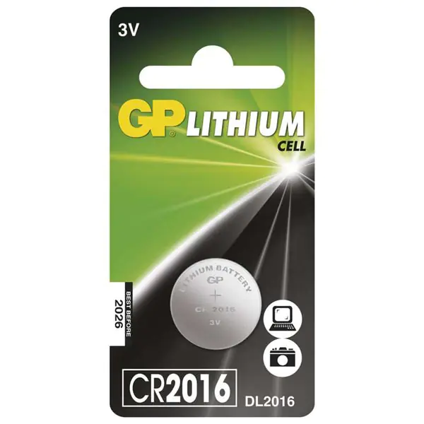 ⁨Lithium Battery, CR2016, 3V, GP, blister, 1-pack⁩ at Wasserman.eu