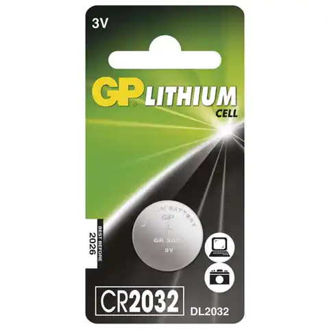 ⁨Lithium Battery, CR2032, 3V, GP, blister, 1-pack⁩ at Wasserman.eu