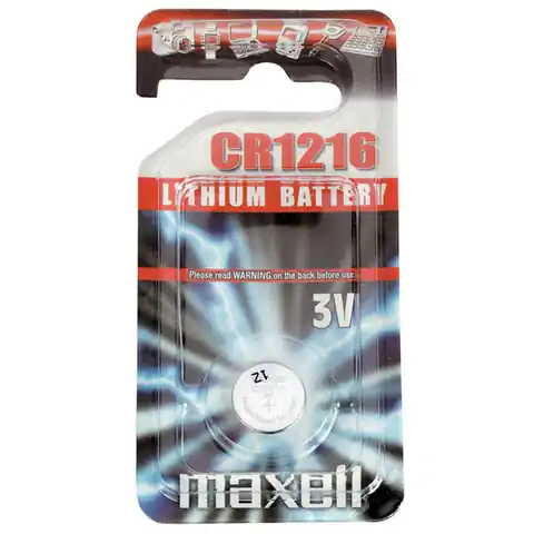 ⁨Bateria litowa, guzikowa, CR1216, 3V, Maxell, blistr, 1-pack⁩ w sklepie Wasserman.eu