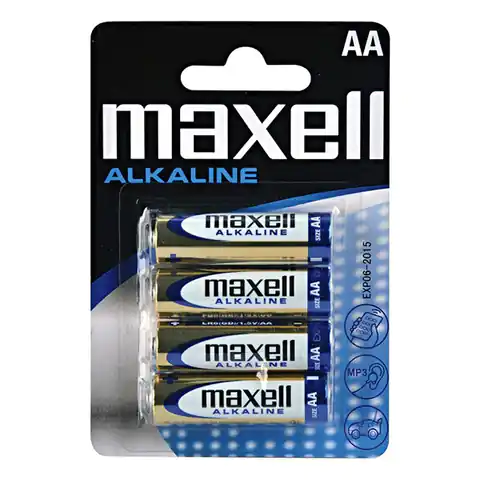 ⁨Bateria alkaliczna, AA (LR6), AA, 1.5V, Maxell, blistr, 4-pack⁩ w sklepie Wasserman.eu