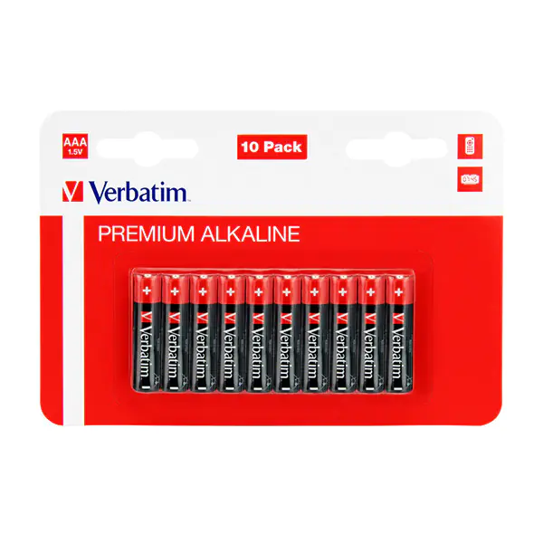 ⁨Bateria alkaliczna, AAA (LR03), AAA, 1.5V, Verbatim, blistr, 10-pack, 49874⁩ w sklepie Wasserman.eu