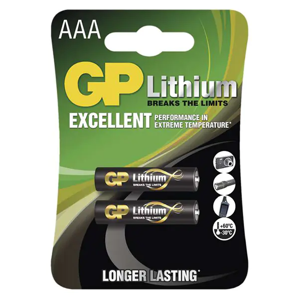 ⁨Lithium battery, AAA, 1.5V, GP, blister, 2-pack⁩ at Wasserman.eu