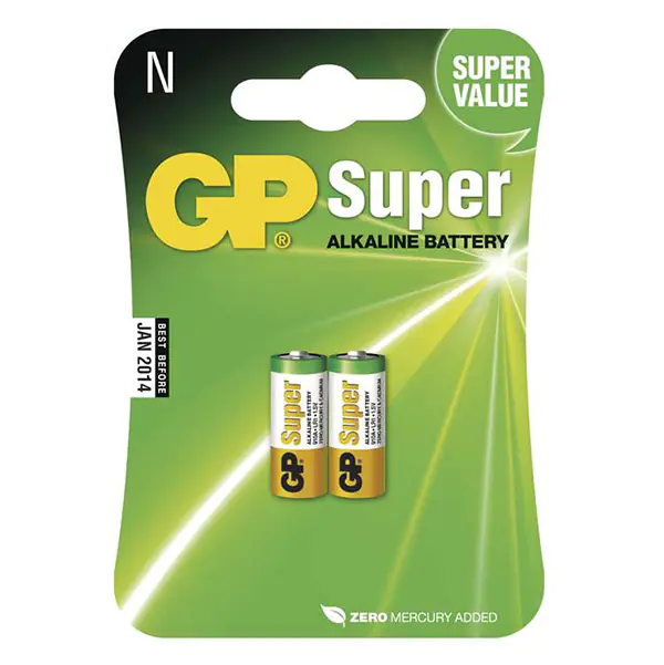 ⁨GP Super Alkaline Battery - LR1 Alkaline Battery, 1.5V (2)⁩ at Wasserman.eu