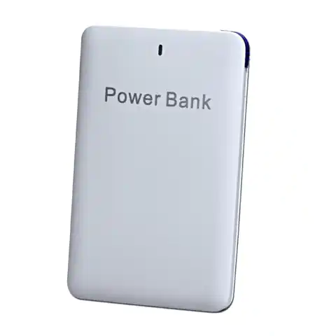 ⁨Powerbank, slim, Li-ion, 5V, 2500mAh, for charging phones and other devices, SLIM, microUSB and lightning, white⁩ at Wasserman.eu