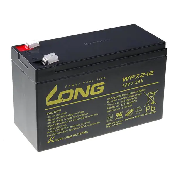 ⁨Long akumulator kwasowo-ołowiowy F2 dla UPS, EZS, EPS, 12V, 7.2Ah, PBLO-12V007,2-F2A, WP7,2-12 F2⁩ w sklepie Wasserman.eu