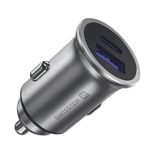 Ładowarka samochodowa SWISSTEN 36W, 2-portowy, USB-C, USB-A w sklepie Wasserman.eu