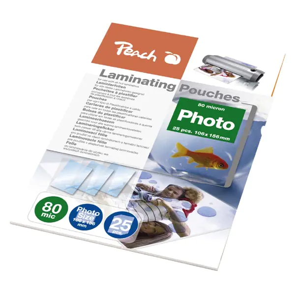 ⁨Peach Laminate foil, 106 x 156mm, 80mic, thermo, 25pcs⁩ at Wasserman.eu