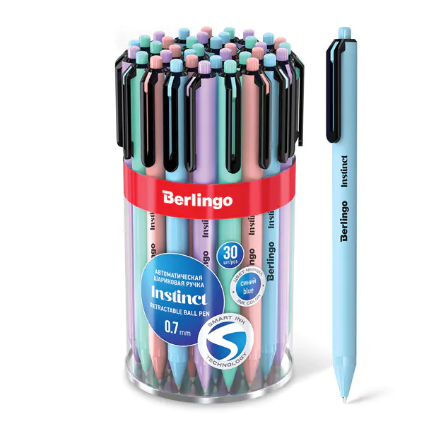 ⁨Berlingo, ball pen, blue, 30pcs, 0.7mm, Instinct⁩ at Wasserman.eu