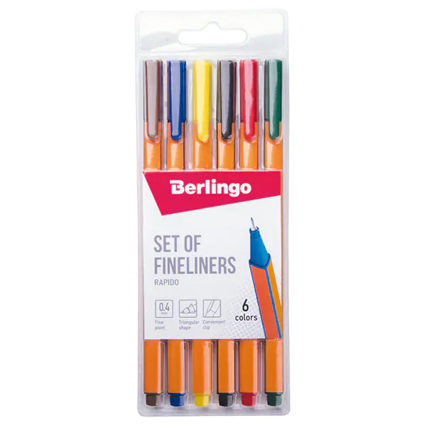 ⁨Berlingo, Rapido fineliner set, color, 6pcs, 0.4mm⁩ at Wasserman.eu