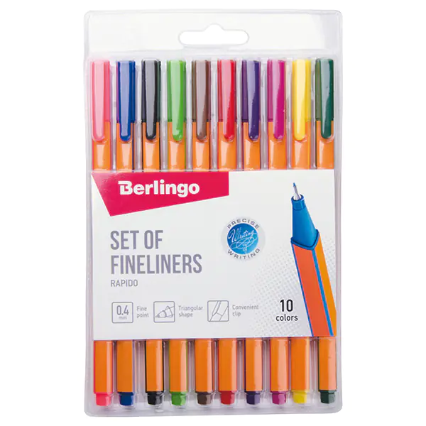 ⁨Berlingo, Rapido fineliner set, color, 10pcs, 0.4mm⁩ at Wasserman.eu