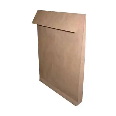 ⁨Tote bag B4, 250 x 353mm, brown, Krpa, wrapped bottom, with flap⁩ at Wasserman.eu