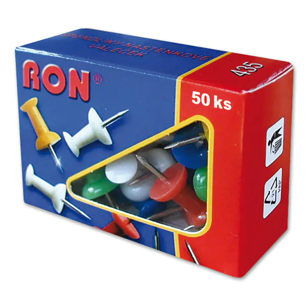 ⁨Map pins, 50pcs. RON, multi-coloured, op. collective 5pcs, price for 1pcs⁩ at Wasserman.eu