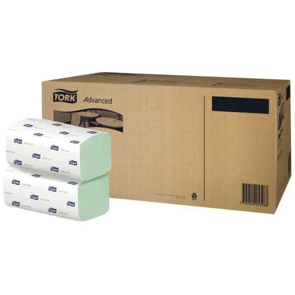 ⁨Papierowy ręcznik ZZ, 248 x 230mm, zielony, 3750szt. dwu warstwowe⁩ w sklepie Wasserman.eu