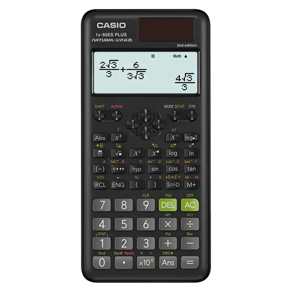 ⁨Casio FX 85 ES Plus E2 Calculator, black, school, dual power supply⁩ at Wasserman.eu