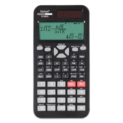 ⁨Rebell Calculator RE-SC2060S, schwarz, wissenschaftlich, Spotdisplay, Kunststoffabdeckung⁩ im Wasserman.eu