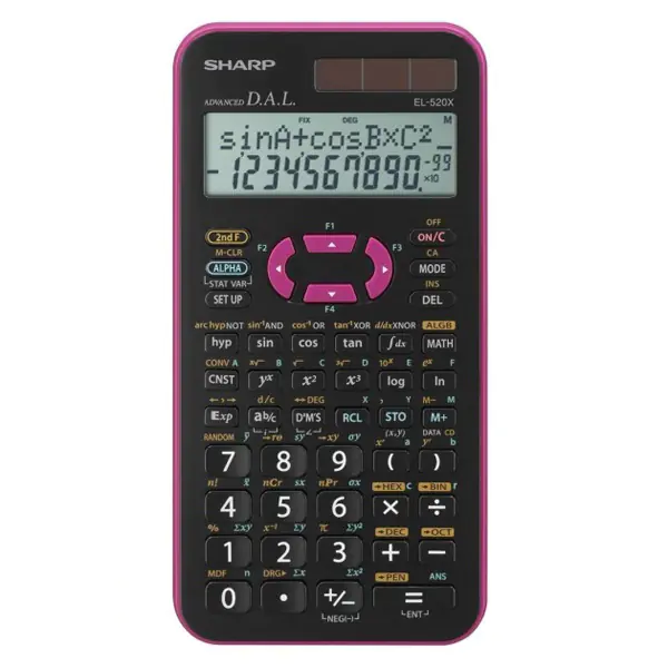 ⁨Sharp EL-520XPK Calculator, black-pink, scientific⁩ at Wasserman.eu