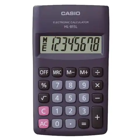 ⁨Casio Kalkulator HL 815L BK, czarna, kieszonkowy, 8 miejsc⁩ w sklepie Wasserman.eu