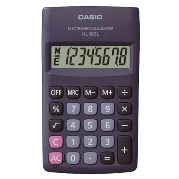 ⁨Casio Kalkulator HL 815L BK, czarna, kieszonkowy, 8 miejsc⁩ w sklepie Wasserman.eu