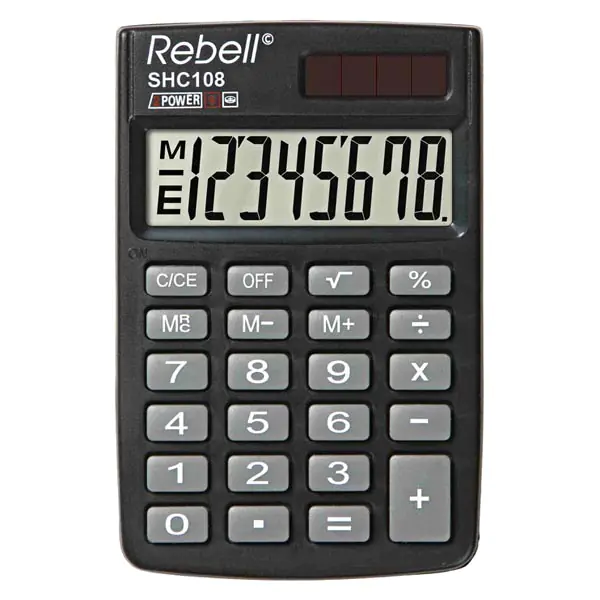 ⁨Rebell Calculator RE-SHC108 BX, RE-SHC100N BX, black, pocket, 8 seats⁩ at Wasserman.eu