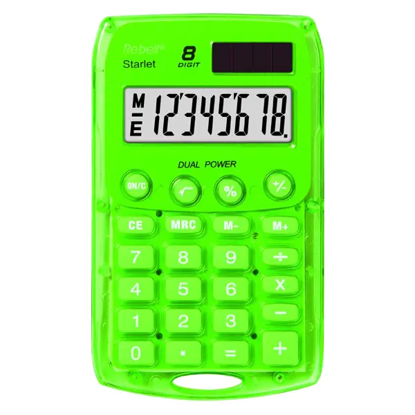 ⁨Rebell Calculator RE-STARLETG BX, green, pocket, 8 seats⁩ at Wasserman.eu