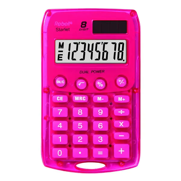 ⁨Rebell Calculator RE-STARLETP BX, Pink, pocket, 8 seats⁩ at Wasserman.eu