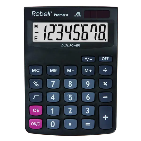 ⁨Rebell Kalkulator RE-PANTHER 8 BX, czarna, biurkowy, 8 miejsc⁩ w sklepie Wasserman.eu