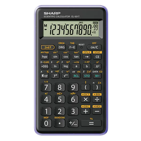 ⁨Sharp EL-501TVL calculator, purple, scientific, ten-digit⁩ at Wasserman.eu