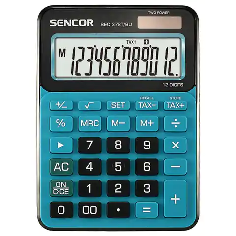 ⁨Sencor Kalkulator SEC 372T/BU, niebieska, biurkowy, 12 miejsc⁩ w sklepie Wasserman.eu