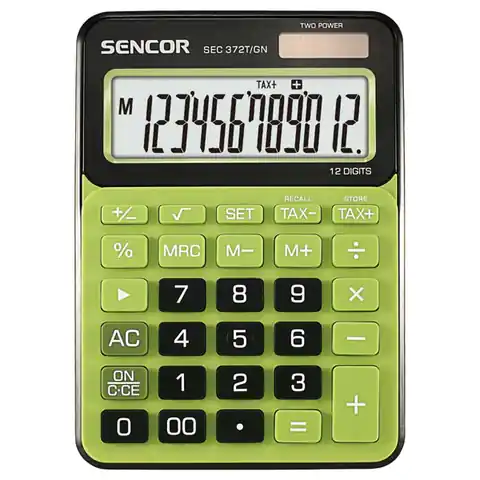 ⁨Sencor Kalkulator SEC 372T/GN, zielona, biurkowy, 12 miejsc⁩ w sklepie Wasserman.eu