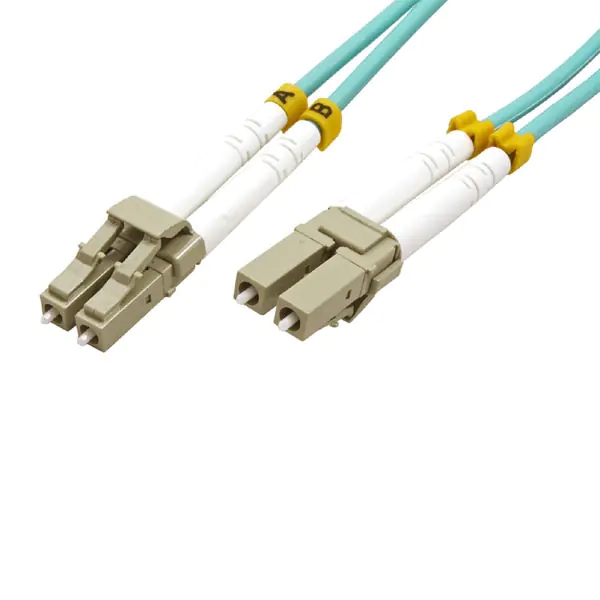 ⁨Optyczny Patch Cord Multi mod (50/125), LC-LC - 3m, niebiesko-zielony, economy⁩ w sklepie Wasserman.eu