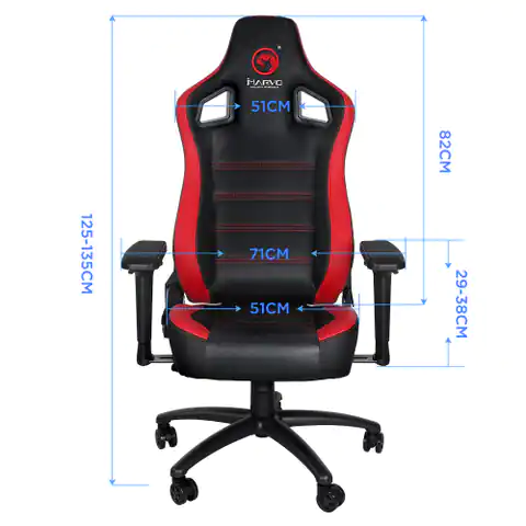 ⁨For gamers Marvo CH-118 armchair, black and red⁩ at Wasserman.eu