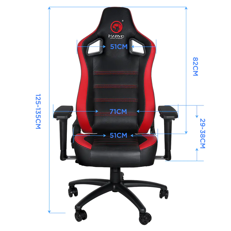 ⁨For gamers Marvo CH-118 armchair, black and red⁩ at Wasserman.eu