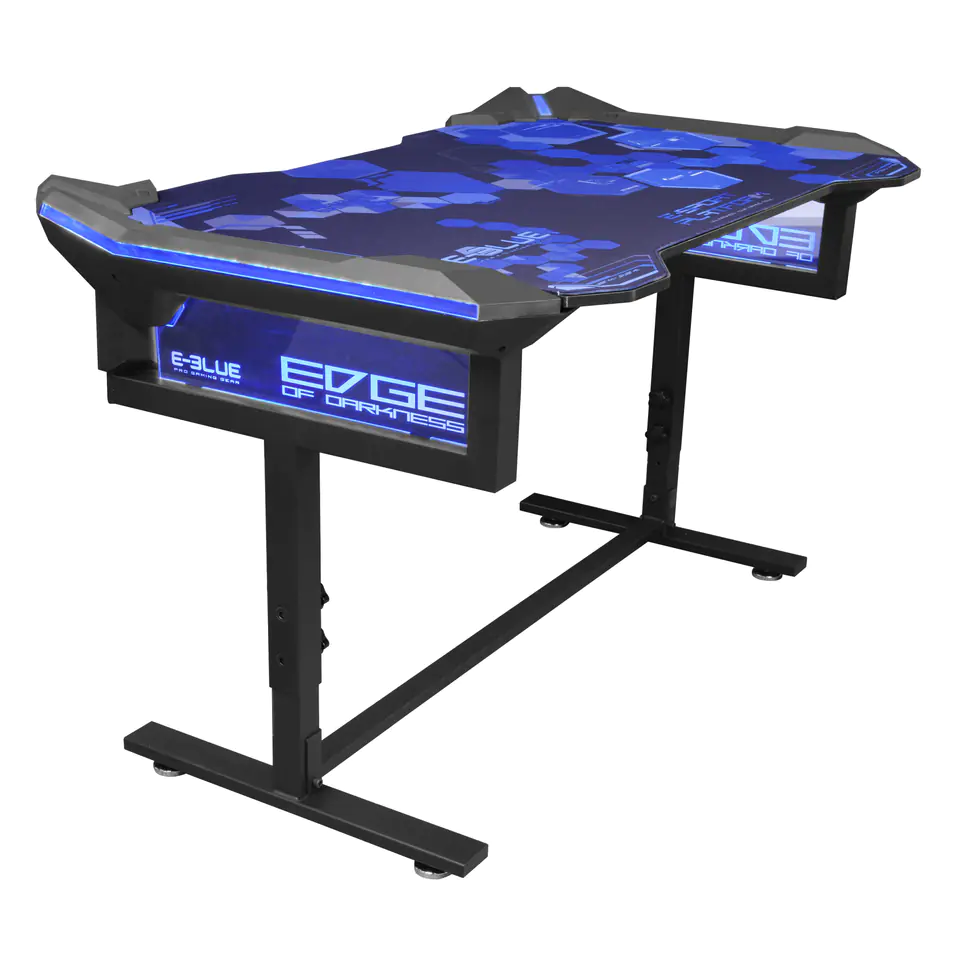 ⁨E-blue Gaming desk EGT004BK, 135x78,5cm, 72-91,2cm, RGB backlight, height adjustable, with mouse pad⁩ at Wasserman.eu