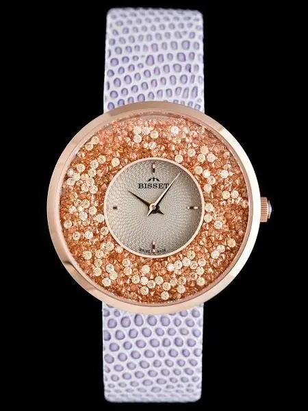 ⁨ZEGAREK DAMSKI BISSET BSAE04 - white/purple (zb541b)⁩ w sklepie Wasserman.eu