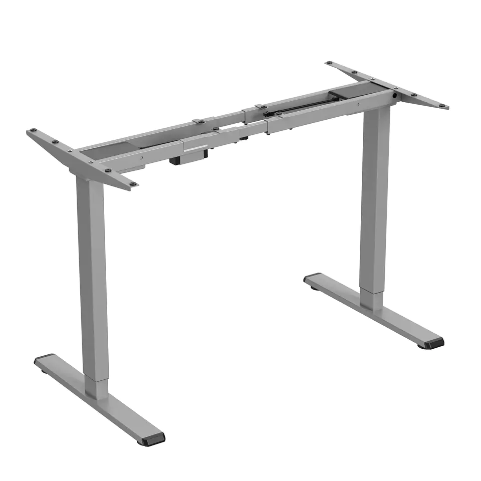 ⁨Desk frame / base, electronically adjustable, 500mm spacing, anti-collision system, grey, 100 kg load capacity, Powerton⁩ at Wasserman.eu