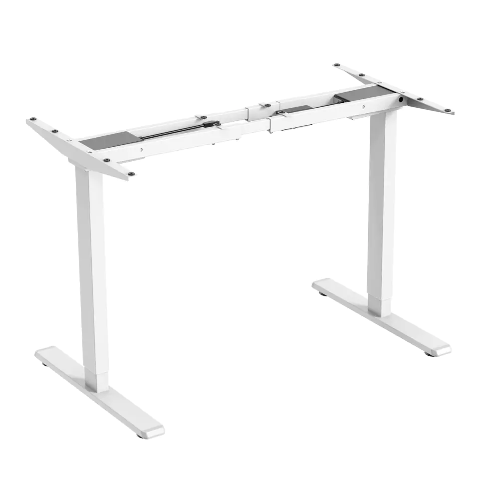 ⁨Desk frame / base, electronically adjustable, 500mm spacing, anti-collision system, white, 100 kg load capacity, Powerton⁩ at Wasserman.eu